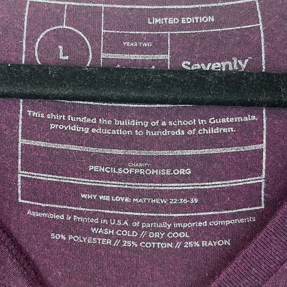 Sevenly V-neck T-Shirt Tee Large Stand & Shout Graphic Burgundy Limited Edition - Picture 4 of 10